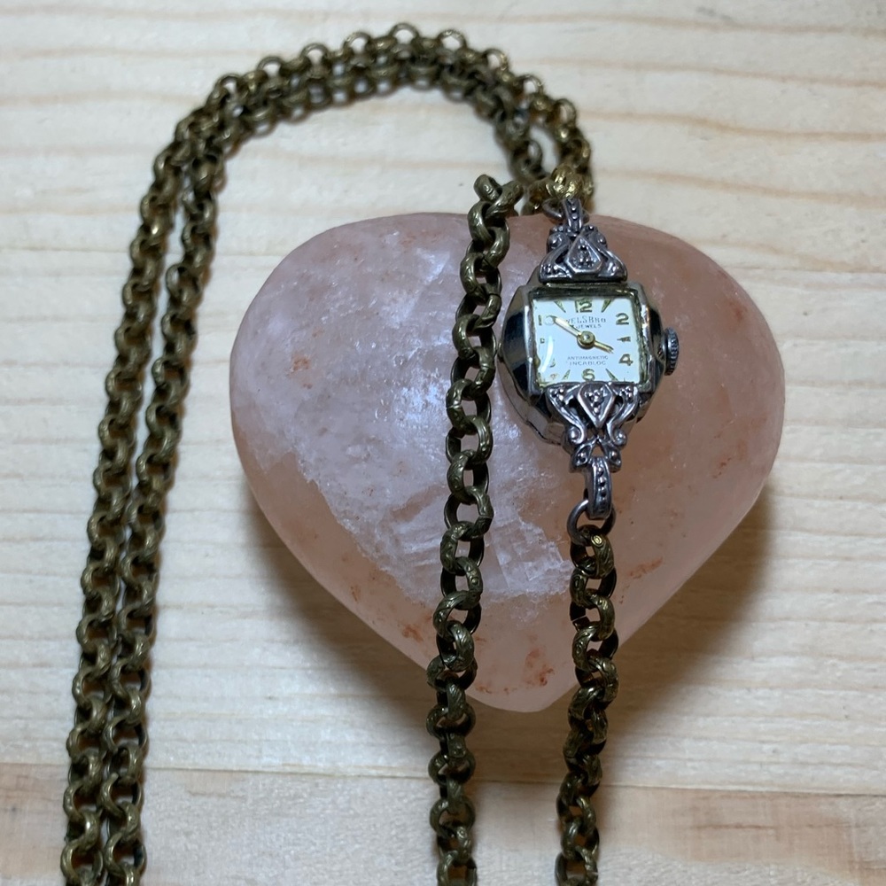 Free People Vintage Woman’s Watch Brass Chain Necklace